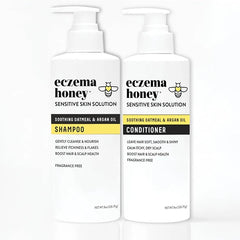 ECZEMA HONEY Nourishing Duo Bundle - Shampoo & Conditioner - Daily Dandruff & Scalp Care for Psoriasis, Dermatitis, Flaking, & Itchy Scalp - For Men, Women, & Kids