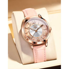 KASTWAVE Watches for Women Dress Fashion Quicksand Dial Leather 3ATM Waterproof Ladies Watches Gift