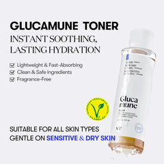 VT COSMETICS Glucamune Facial Toner with Vegan Mucin, Hydrating & Soothing for Dry, Sensitive, and Combination Skin, Korean Skincare, Fragrance-Free