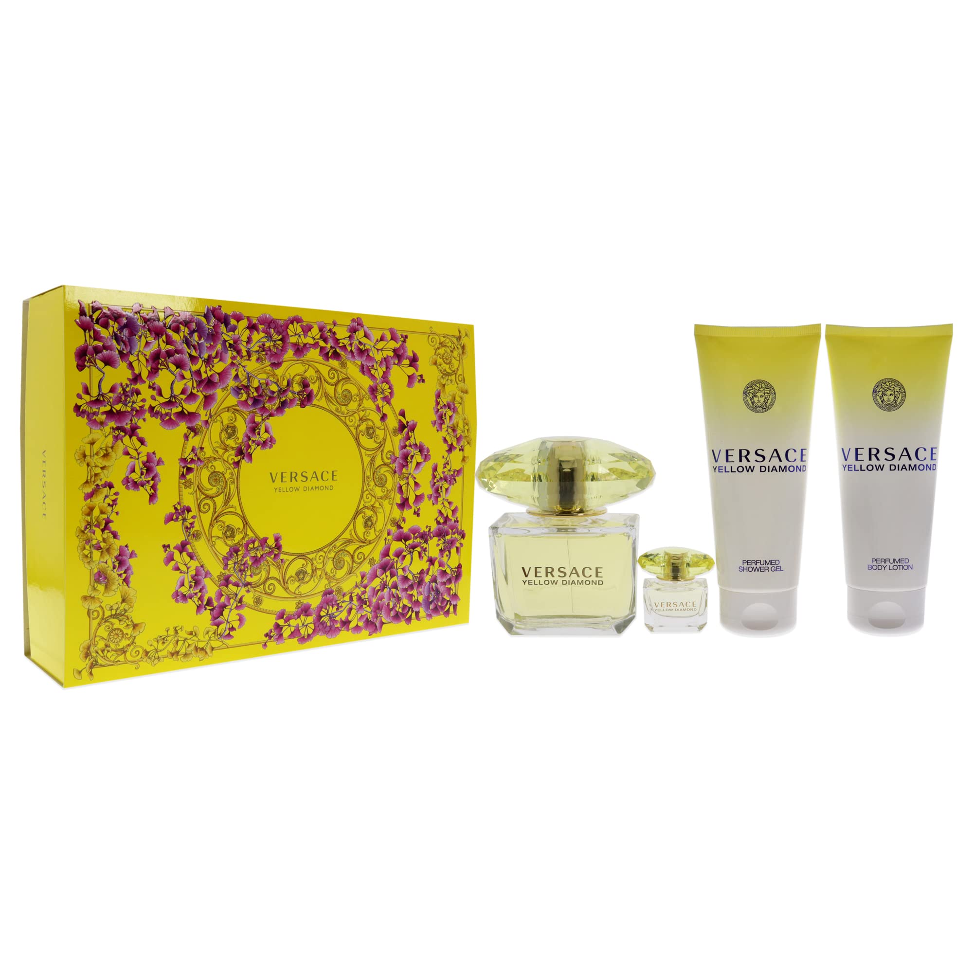 Versace Yellow Diamond Edt 100 ML 4Pcs Set