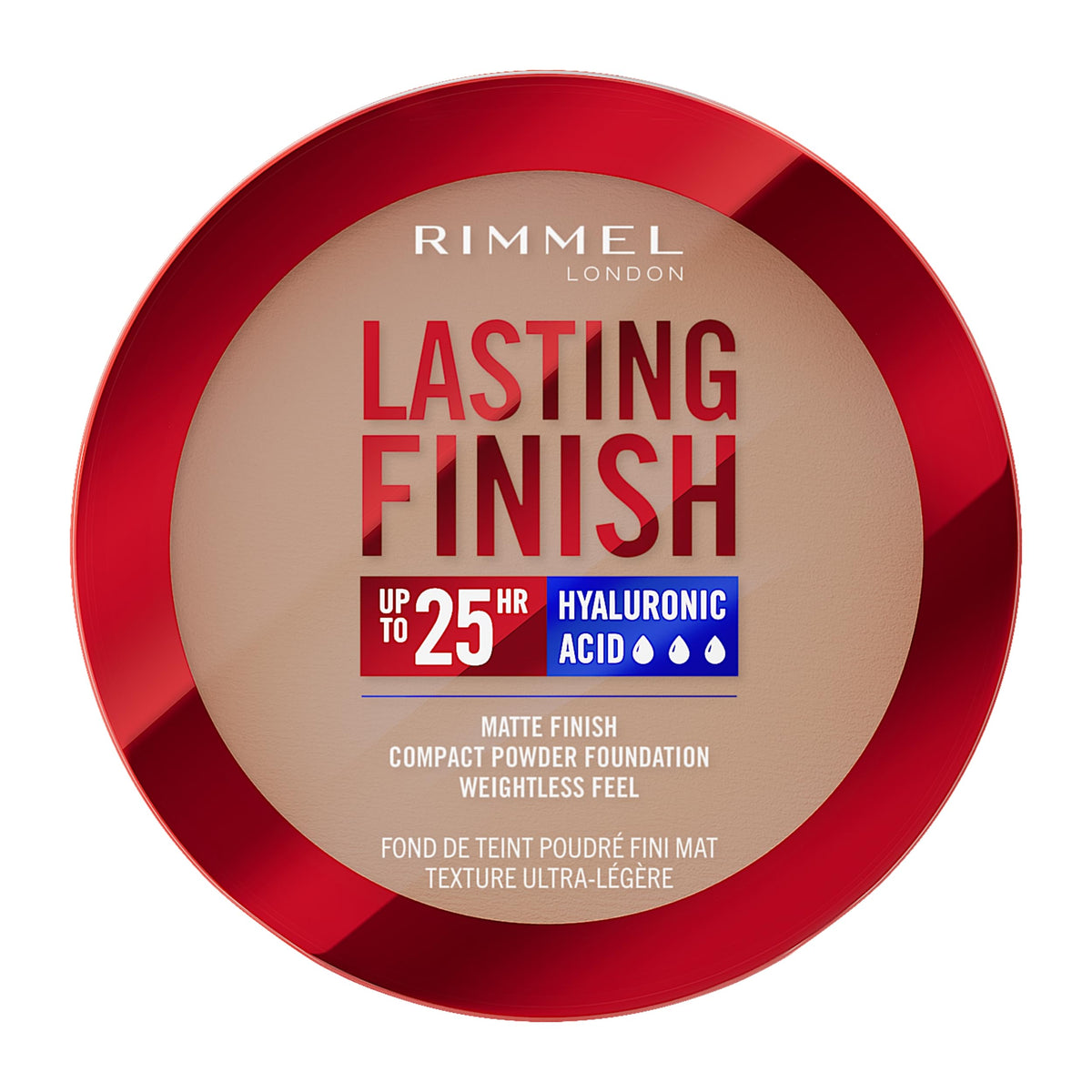 Rimmel London Lasting Finish Compact Foundation, 009 Honey, Soft Focus Finish, Matte Finish, Full Coverage, SPF 20, Vegan Formula, 7g