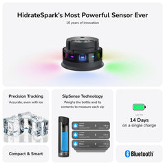 Hidrate Spark PRO Smart Water Bottle - Tracks Water Intake & Glows to Remind You to Stay Hydrated, Chug & Straw lid, 21oz (Black)