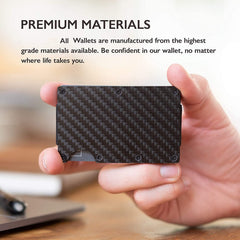 LBOYLOVE Slim Wallet For Men - Front Pocket RFID Blocking Minimalist Wallet For Men - Metal Wallet With Money Clip For Men, Minimalist Credit Card Holder(Carbon Fiber)