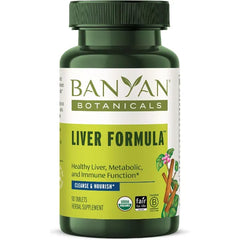 Banyan Botanicals Organic Liver Formula Detox & Gallbladder Support Cooling Bitter Herbs for Bile Production & Systemic Cleansing with Guduchi & Punarnava 90 Tablets USDA Organic