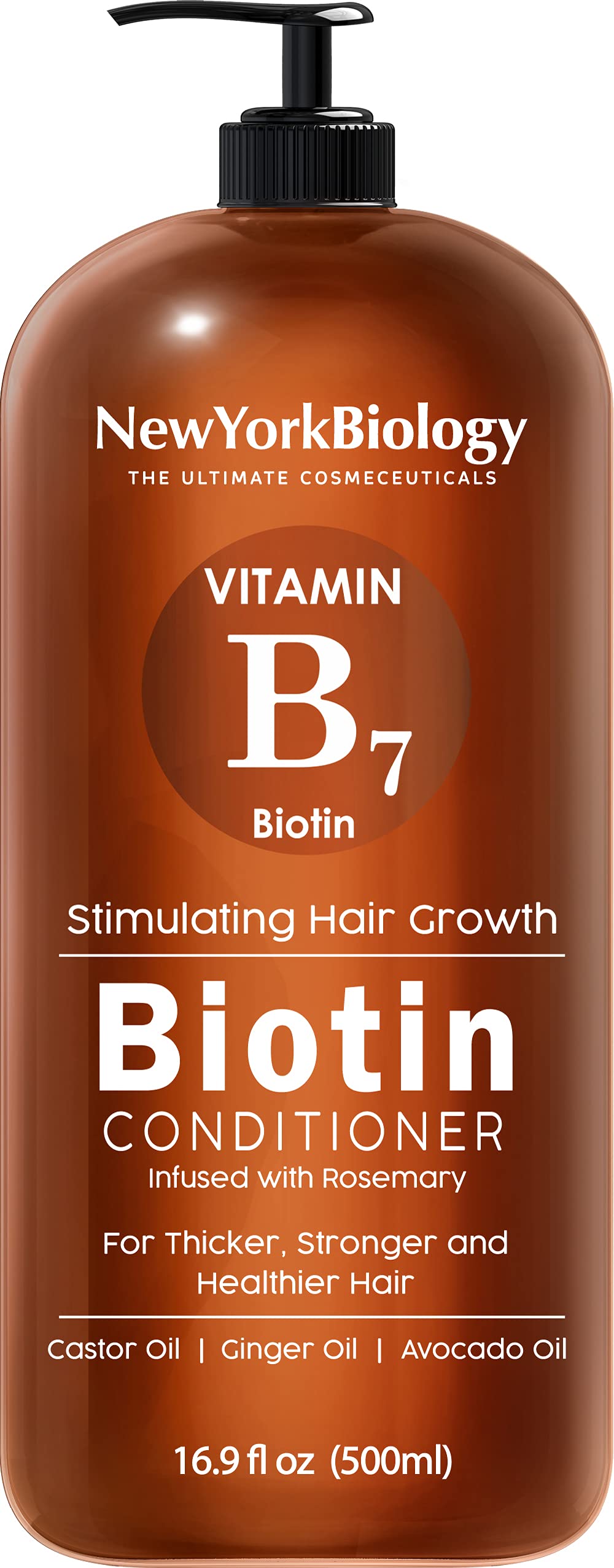 NEW YORK BIOLOGY THE ULTIMATE COSMECEUTICALS Biotin Conditioner for Hair Growth and Thinning Hair – Thickening Formula for Hair Loss Treatment – For Men & Women – Anti Dandruff - 16.9 fl Oz