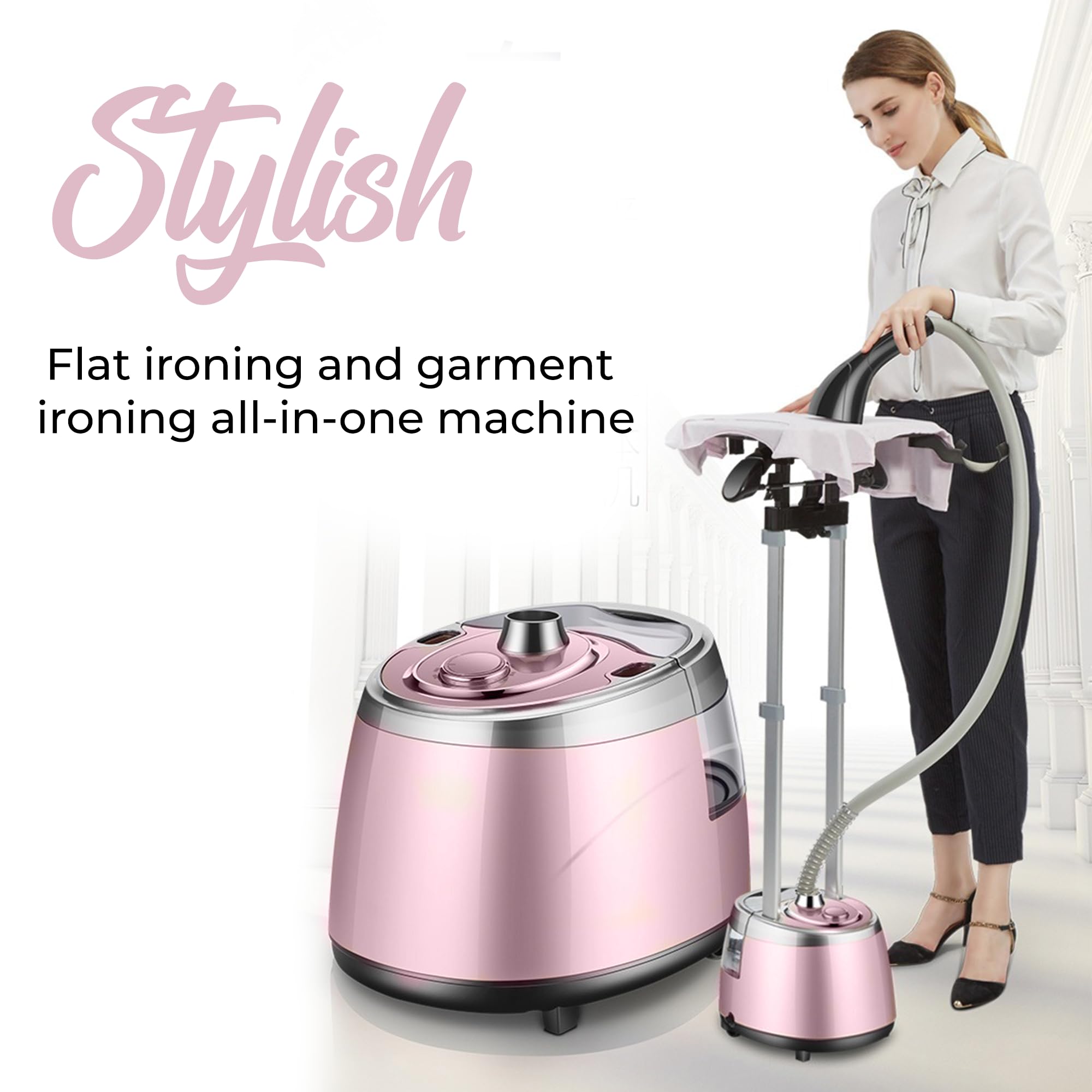 Breakode™ Garment Steamer for Clothes, Adjustable Height with Hanger 2000W, Steam Iron 40 Second Heating Time, Detachable Ironing Board, Sanitized Garment, Heat Insulated Steam Hose (garment steamer)