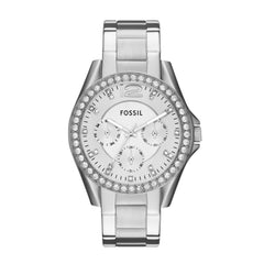 Fossil Women's Riley Stainless Steel Crystal-Accented Multifunction Quartz Watch, Riley Multifunction - ES2811