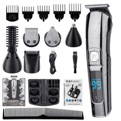 AMINAC Professional Cordless Hair Clipper, 11 in 1 Hair Trimmers for Men, Multifunctional Mens Grooming Kit for Beard, Face, Nose, and Ear Hair Trimmers Waterproof USB Rechargeable