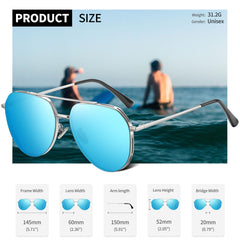 Joopin Sunglasses for Men Women, Polarized Classic Sun Glasses Metal Frame Nylon Lenses UV400 Protection