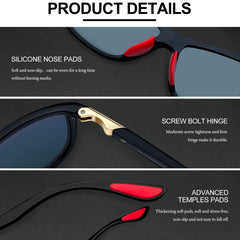 KANASTAL Polarized Sports Sunglasses for Men Women, Classic Square Sun Glasses Driving Cycling Outdoor Lightweight Shades for Womens 100% UV400 Protection