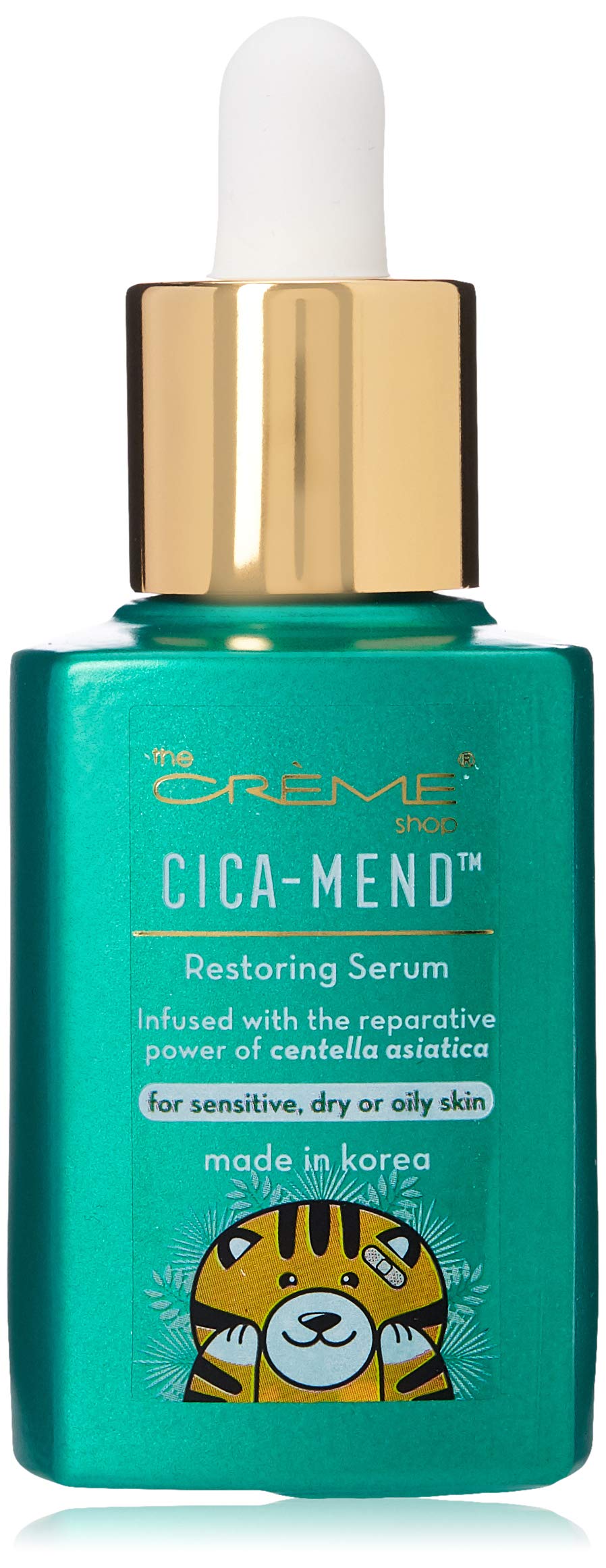 The Crème Shop Cica Face Serum Centella Asiatica Soothe Repair & Moisturize For Sensitive Irritated Skin, Rosacea. Made In Korea 30Ml, White