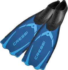 Cressi Pluma Fins - High Quality Unisex Full Foot Fins for Diving, Snorkelling, Swimming - Blue/Azure