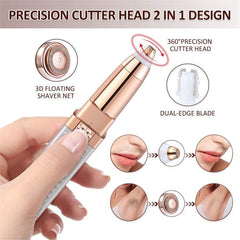 Arabest Electric Eyebrow Razor, 2 in 1 Eyebrow Trimmer Painless Hair Remover with LED Light, USB Rechargeable Hair Removal Epilator, Waterproof Razor for Eyebrow Nose Lips Facial Body Cheeks