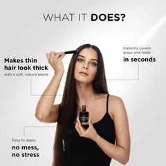 THICK FIBER Root Touch Up & Hairline Powder for Grey Root Coverage & Thin Hair – Water & Sweat Resistant with Precise Brush – Hair Loss Concealer for Roots, Bald Spots & Fill-In (Black)