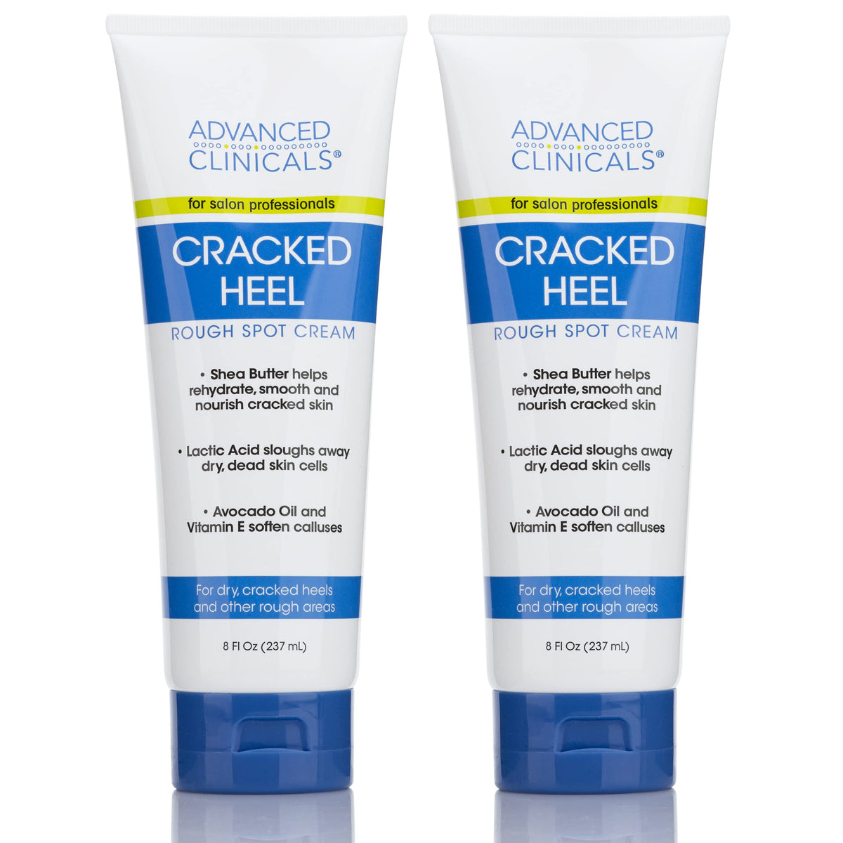 Advanced Clinicals Cracked Heel Cream for Dry Feet, Rough Spots, and Calluses, 2-8 oz, Multicolor