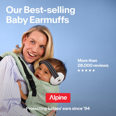 Alpine Muffy Baby Ear Defenders - Noise cancelling ear muffs for babies and toddlers from 12 to 36 months - Prevent hearing damage - Improve sleep on the move - Comfortable fit