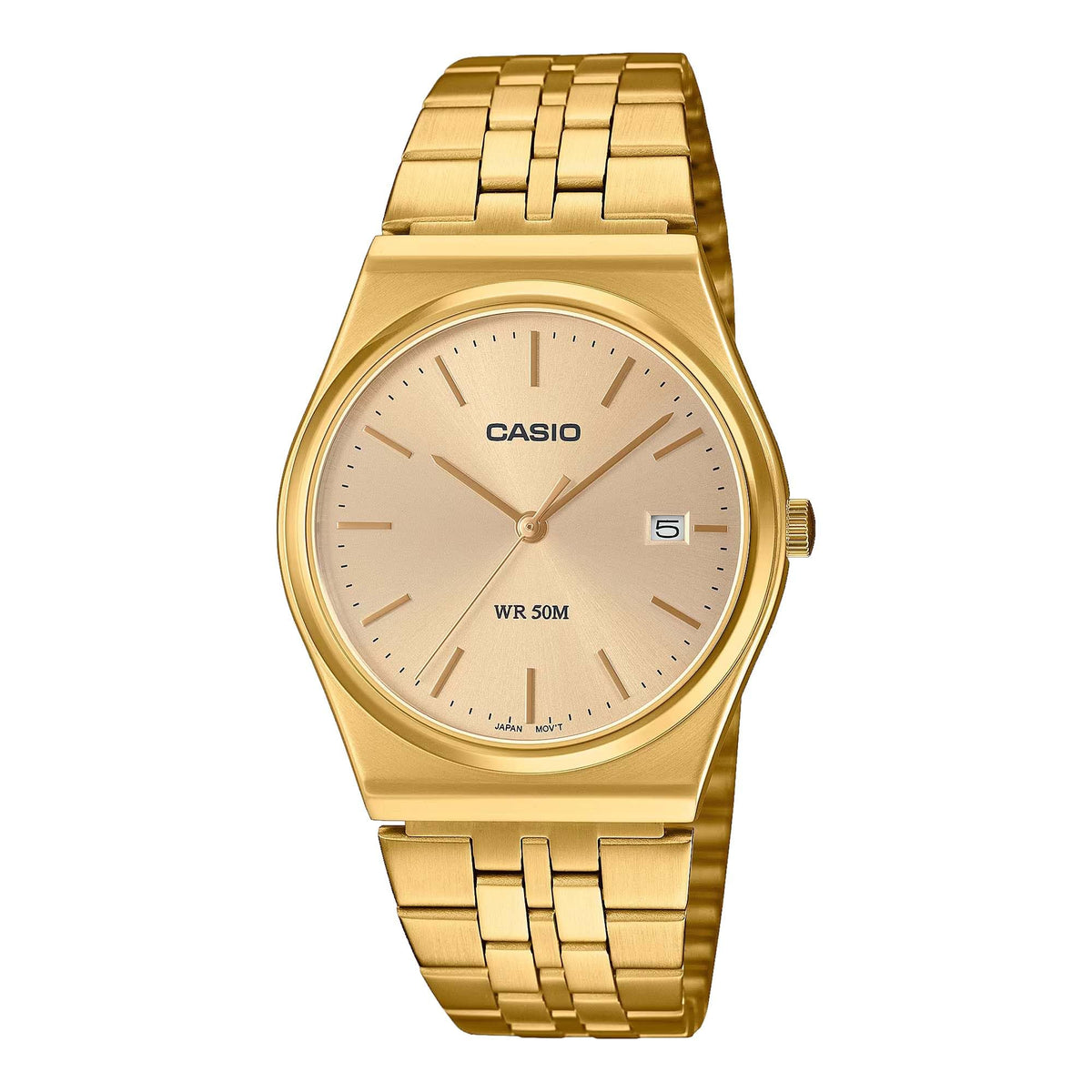 Casio Men's Watch - MTP-B145D-7BVDF White Dial Gold