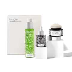Naked & Thriving The Advanced Renewal Routine Restore Ultra Rich Night Cream (50g) + Refresh Gentle Enzyme Cleanser (120ml) + Renew Resurfacing Night Serum (30ml) (Set of 3)