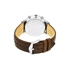 Fossil Mens Quartz Watch, Analog Display and Leather Strap Brown/White