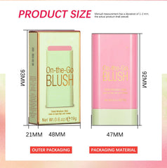 OBABO Blush Stick, Blush Cream for Cheeks Eyes Lips,Blush in Natural with Waterproof Sweat-Resistant, Tinted Solid Stick with Long Lasting, Nude Makeup Multi-Use Color Stick Creamy Blush (Hot Red)