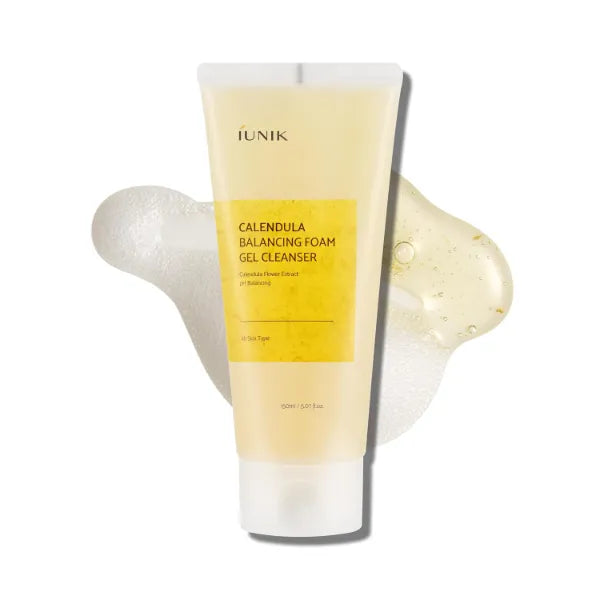 IUNIK Low pH Calendula Balancing Foam Gel Cleanser for All Skin Types – Face Wash with Centella Asiatica & Beta Glucan