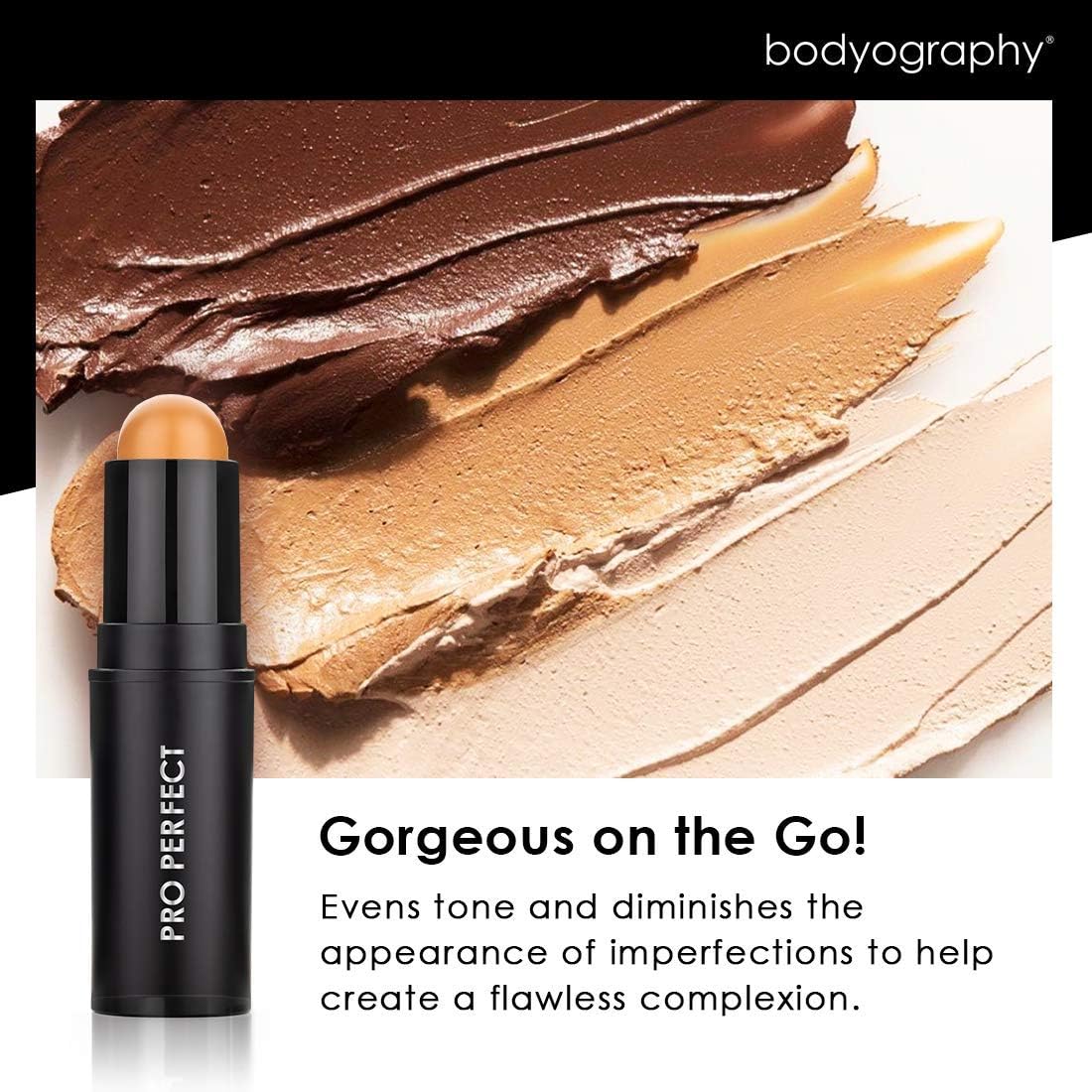 BODYOGRAPHY: Pro Perfect Foundation Stick Caramel Med/Warm Golden