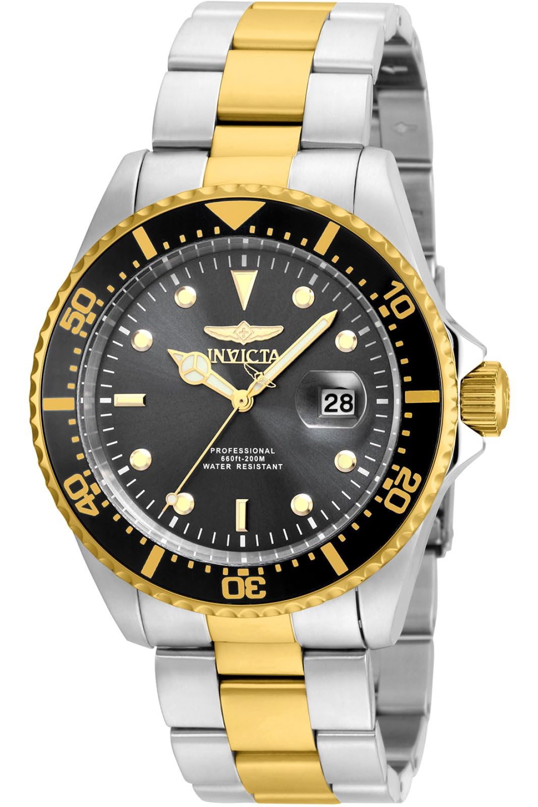 Invicta Men's Pro Diver 43mm Steel and Gold Tone Stainless Steel Quartz Watch - Grey