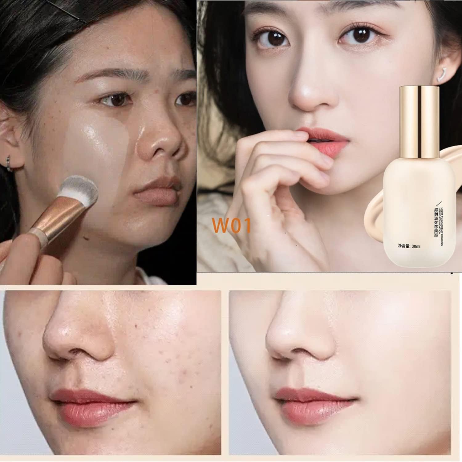 2023 Newest Hydrating Waterproof and Light Long Lasting Foundation, Hydrating Waterproof and Light Long,ADMD Foundation - Light and Long-Lasting Coverage for All Skin Types