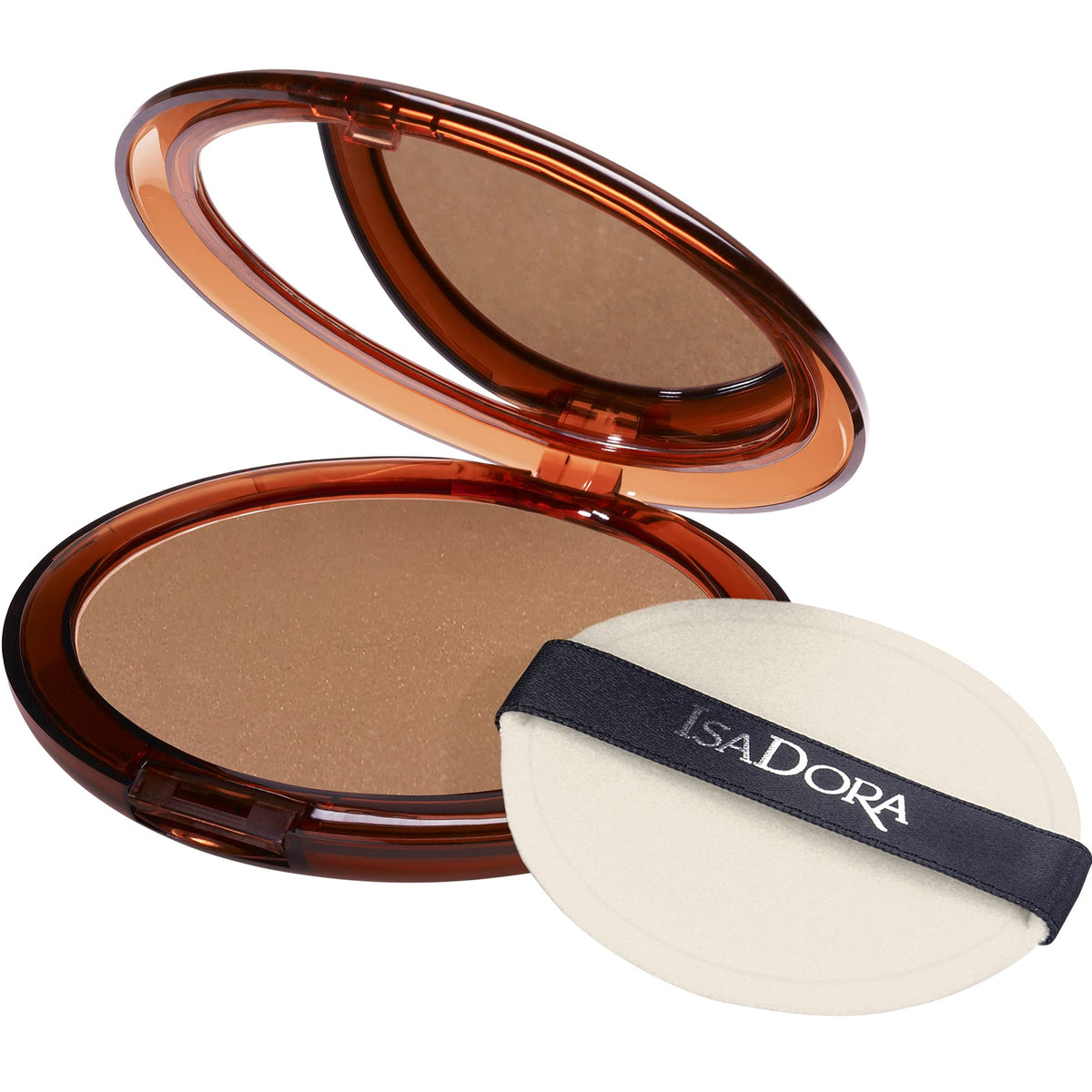 IsaDora Bronzing Powder - Pressed Bronzer Powder with Mirror and Powder Puff - Makeup Glow Bronzing Powder - Luster Sun Powder Makeup - 43 Terracotta Bronze