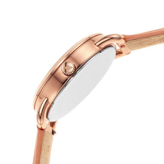 Fossil Copeland Women's Watch with Slim Case and Genuine Leather Band - Rose Gold, Blush