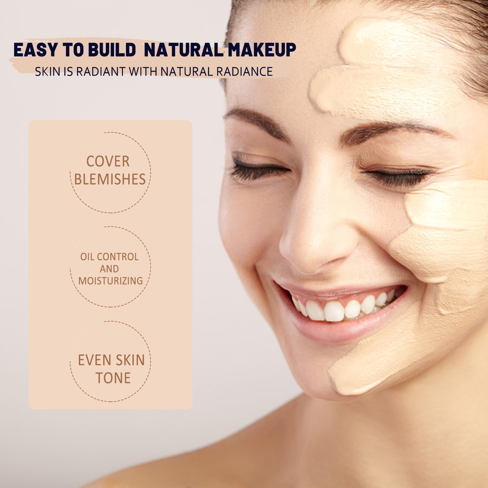 CC Cream, Foundation Primer Cream, Light Multi Purpose Facial Concealer, Repairs and Brightens Skin, Color Correcting CC Cream
