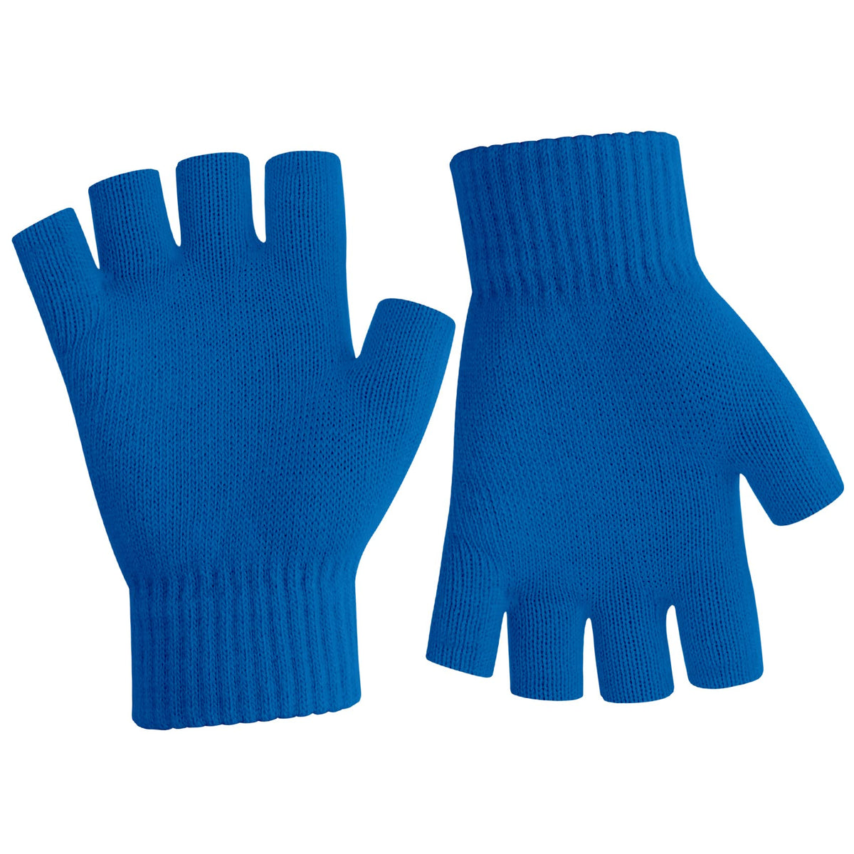 Fingerless Gloves for Women Men Winter Fingerless Mittens for Women Men Warm Knitted Gloves Typing Half Finger Gloves - Blue