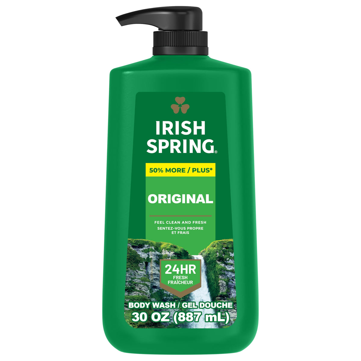 Irish Spring (Original Clean, 887 ml) - Original Clean Body Wash, 887 ml Pump