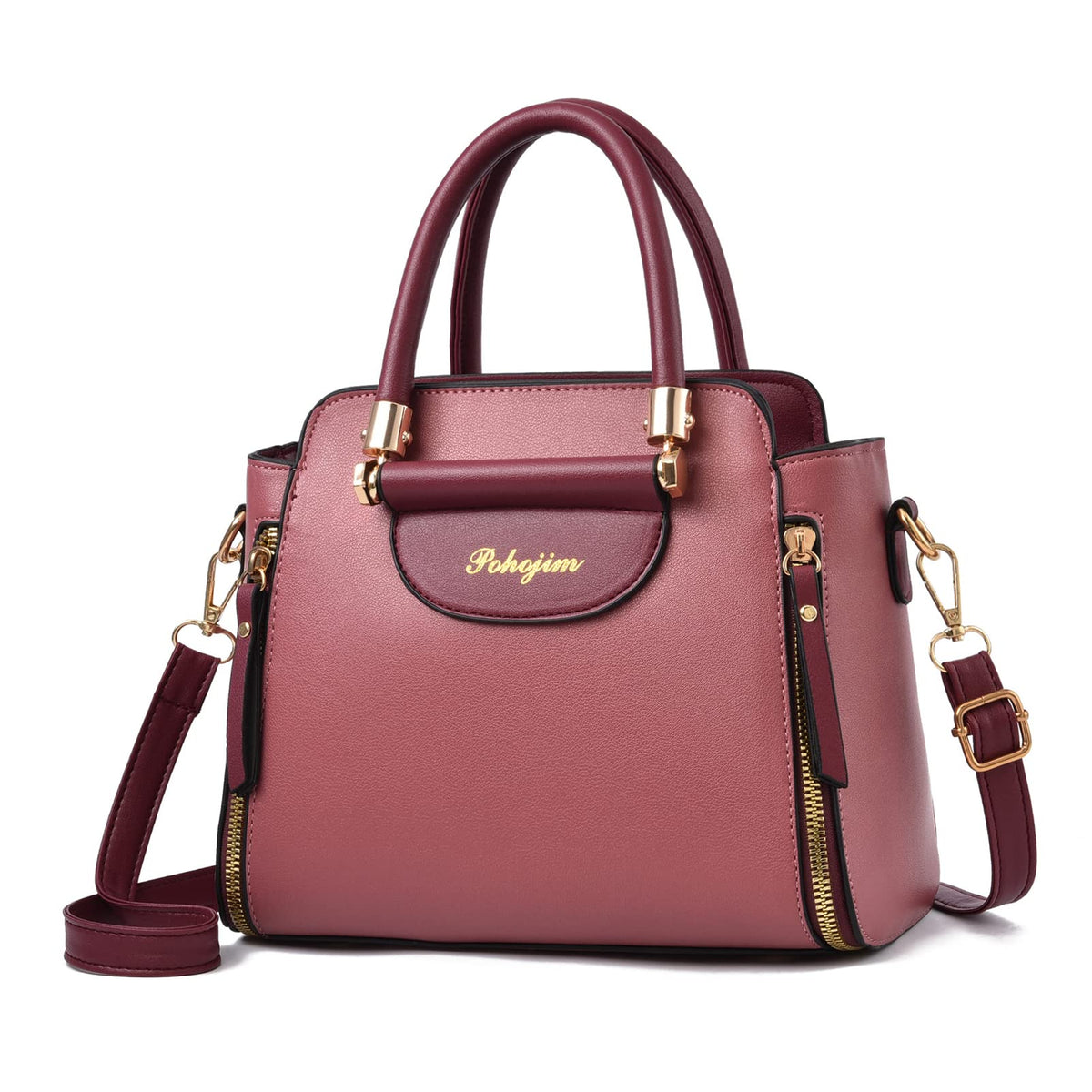 Crossbody Bags for Women Large Ladies PU Shoulder Bags Crossbody Top Handle Tote - Pink