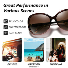 FEISEDY Women Oversized Polarized Sunglasses Ladies Large Shades Classic Fox Sunglasses B2730