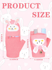 Women's Winter Touch Screen Gloves, Warm Fleece Lined Knit Gloves Elastic Cuff Winter Texting Gloves - Pink/Gray