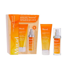 Murad Exfoliate + Brighten w/ Glycolic Acid - 2-Piece Gift Set - Microdermabrasion-like facial for smoother skin and dark spots - Vita-C Cleanser 2.7Fl Oz, Rapid Dark Spot Serum 1.0Fl Oz