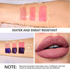 Peel Off Lip Stain Lipstick - Peel Off Lip Liner, Lip Gloss, Long Wear Tattoo Peel Off Lip Tint Stain Matte Lip Stick, Peel Off Lip Stain Waterproof Lip Tint Peel Off Liquid Lipstick (#02 Cool Rose)