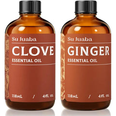 SU JUABA Clove Essential Oil and Ginger Essential Oil - 4 Fl Oz