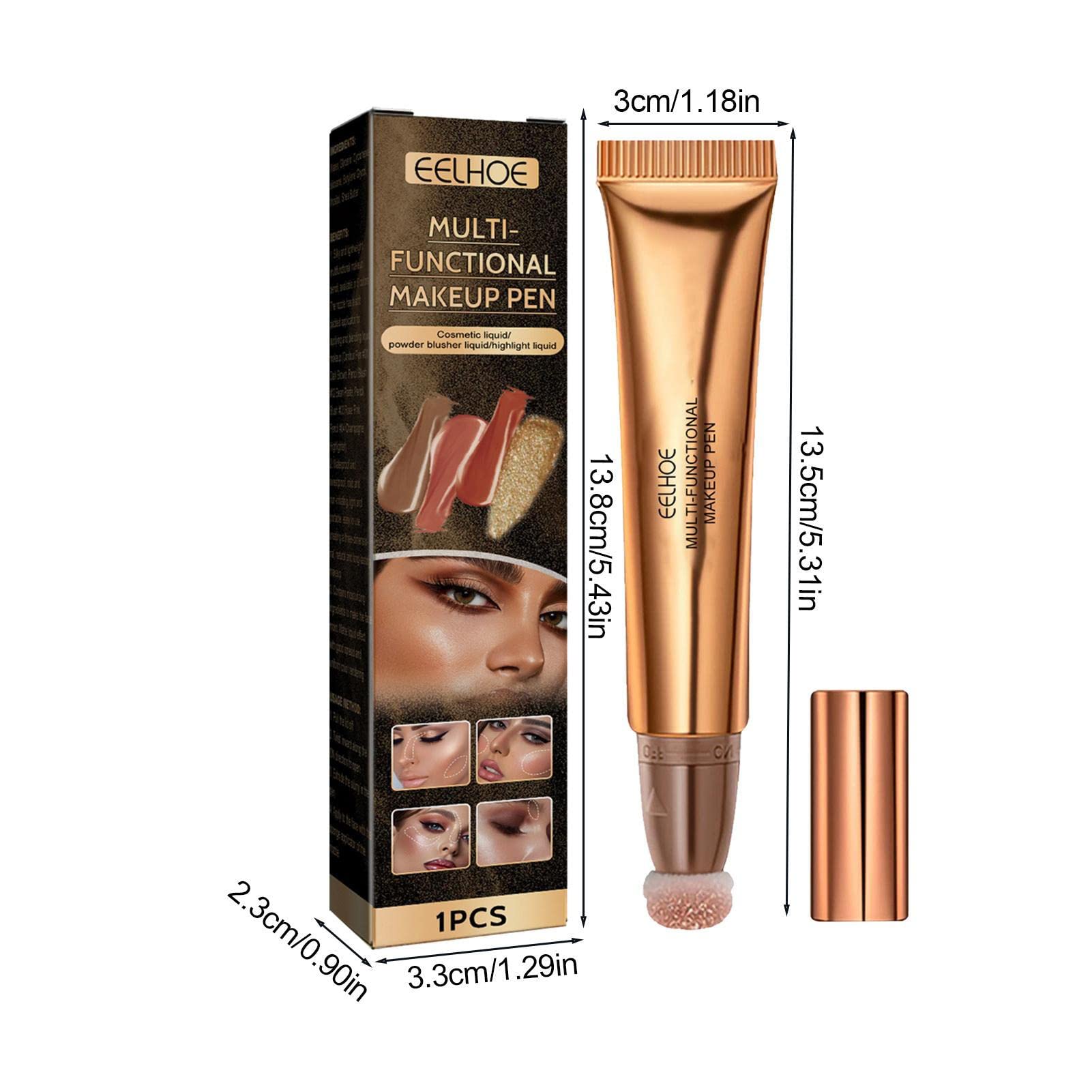 Contouring Stick,Multifunctional Bronzer Pen - Makeup Stick Plaster Design Highlight Bronzer Shaping Trimming Stick With Air Cushion Applicator