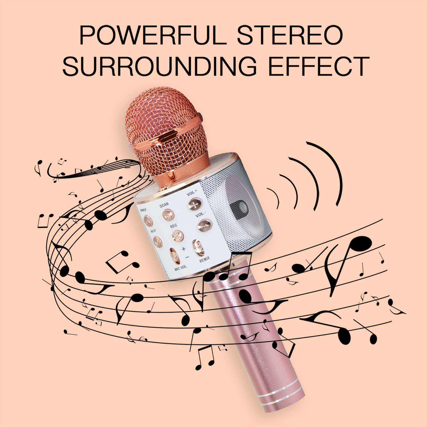 AWH Keyian Kids Karaoke Microphone for Singing- [7-13 Year Old]- Bluetooth