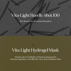 VT COSMETICS Vita-Light Reedle Shot 100 2-Step Hydrogel Mask(34.5gx4ea), Intensive Glowing, Exosome Glutathione Face Mask, Overnight Melting Mask, Korean Facial Mask