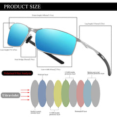 Sunglasses Mens Womens Polarised Sunglasses UV Protection Sunglasses metal frame Ultra Light for Driving Travel Fishing Running Outdoor Eyewear Sun glasses
