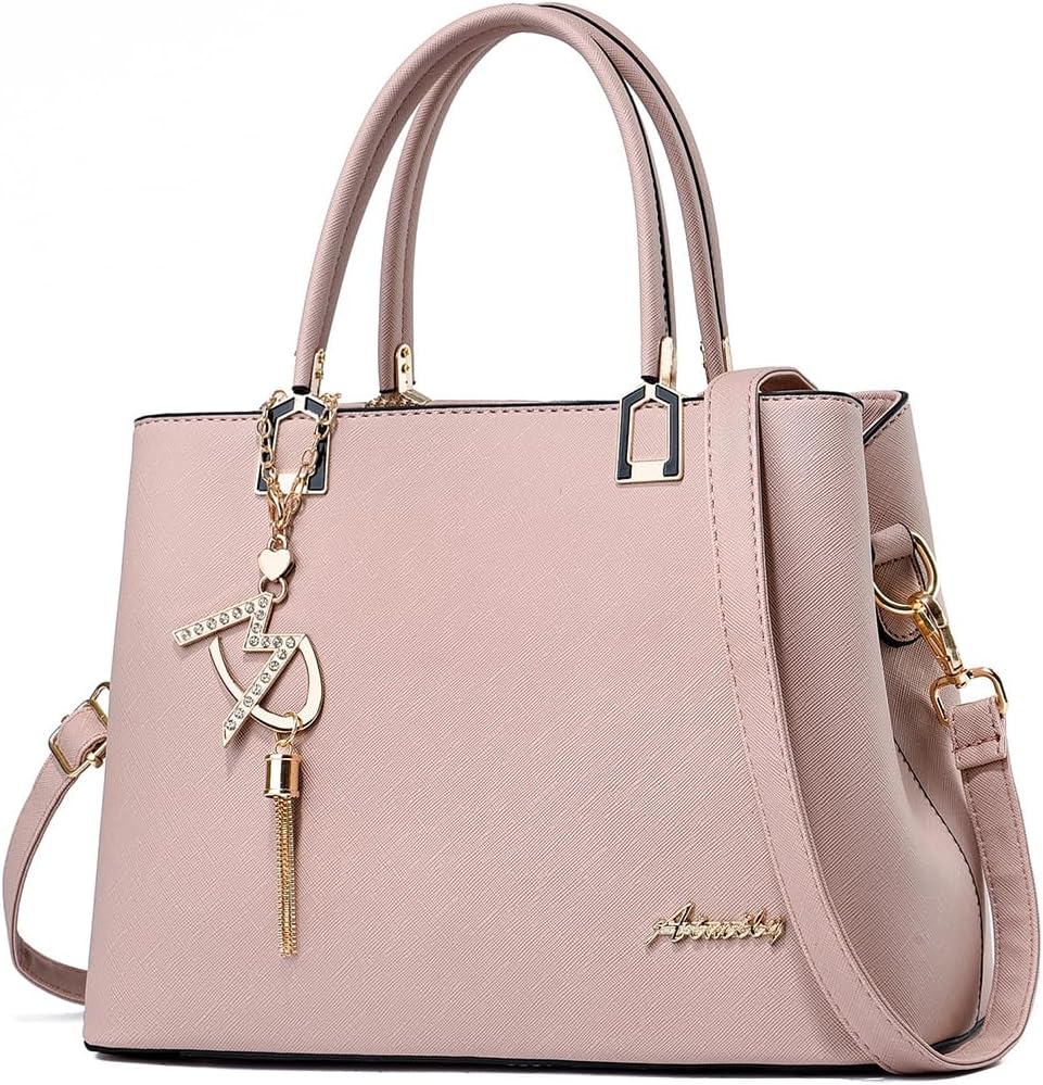 Womens Purses and Handbags Shoulder Bags Ladies Designer Top Handle Satchel Tote Bag - Dark Pink