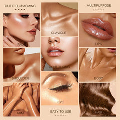 Contour Palette Bronzer Powder - 2 In 1 Matte Shimmer Highlighter Makeup - Contouring & Highlighting Makeup - Long Lasting Oil Control Bronzer Powder & Highlighter - Highly Pigmented Face Make-up