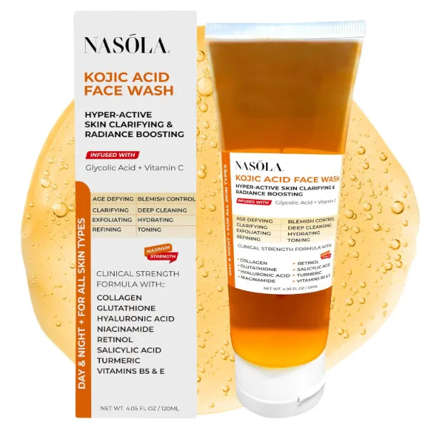 Nasola Kojic Acid Face Wash Clarifying Cleanser Soap, 4.05 Fl Oz