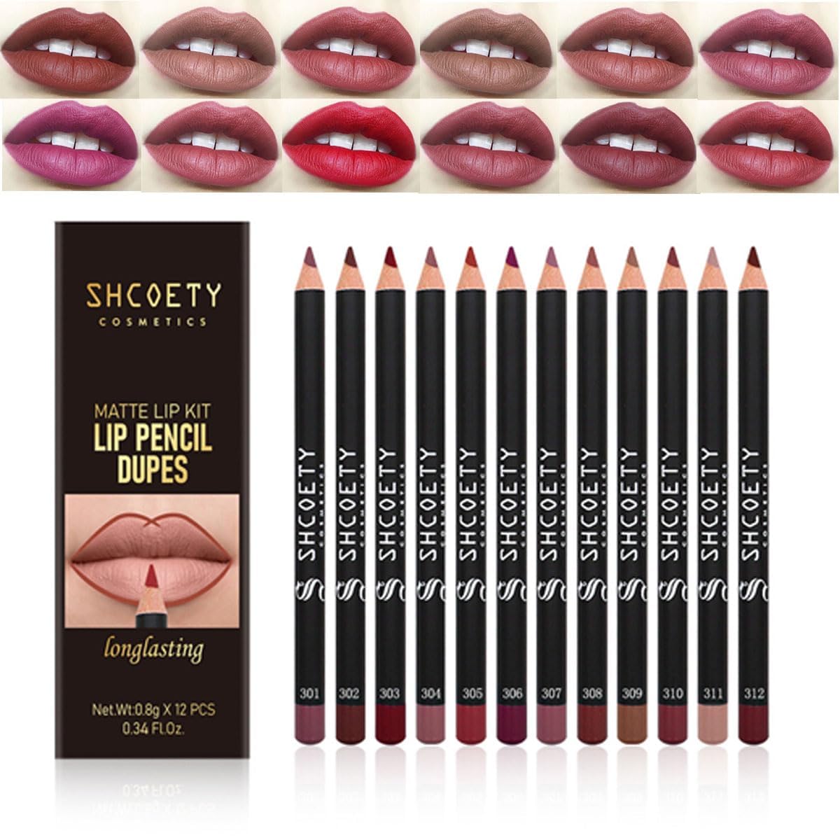 NALACAL 12 Colors Matte Lip Liner Set - Long Lasting Waterproof Nude Lipstick Pencils for Defining & Filling Lips, Premium Makeup Kit