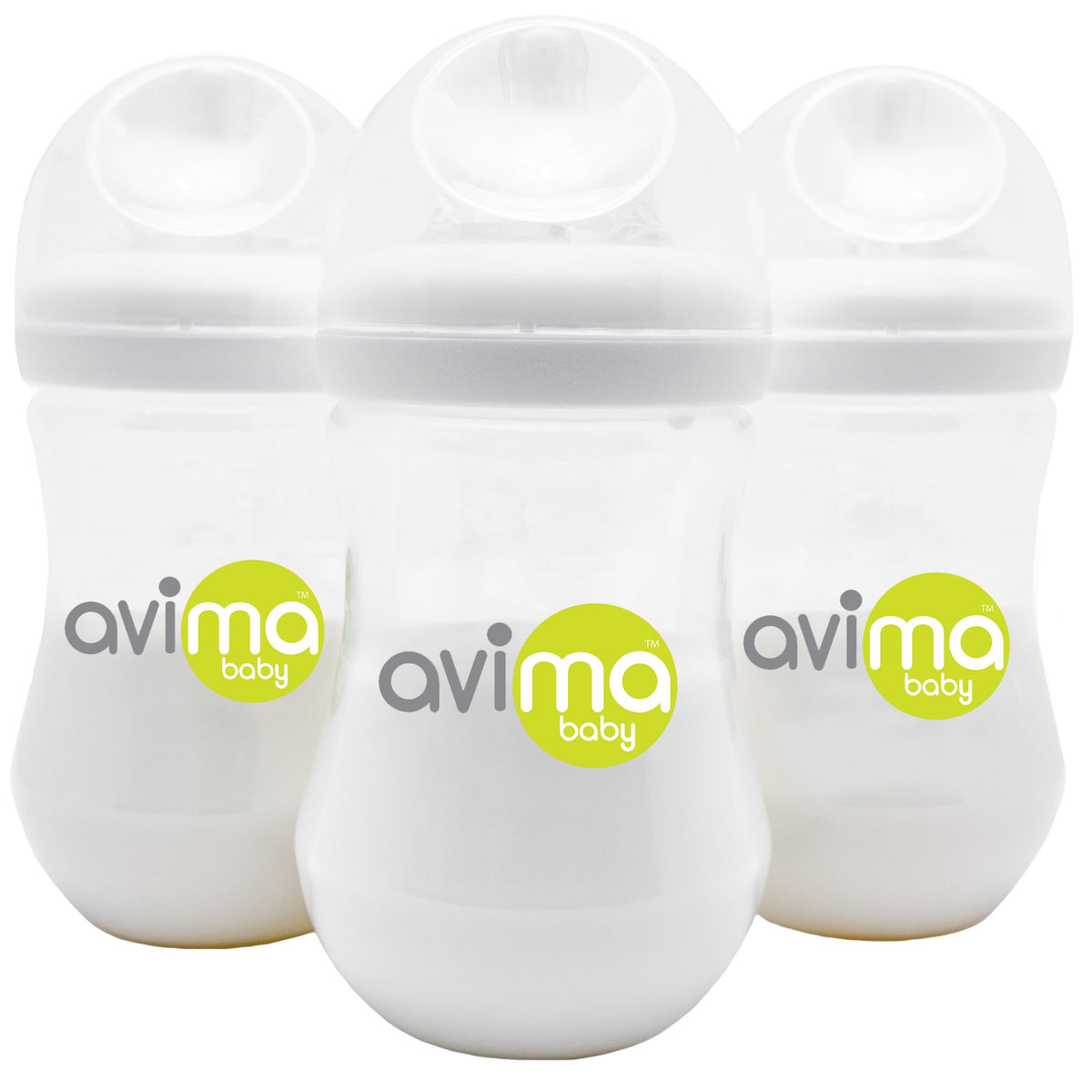 Avima 9 oz. Anti Colic Baby Bottles, BPA Free, Wide Neck with Medium Flow (Set of 3)