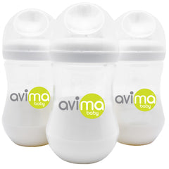 Avima 9 oz. Anti Colic Baby Bottles, BPA Free, Wide Neck with Medium Flow (Set of 3)