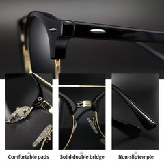 Joopin Polarized Semi Rimless Sunglasses Men Women, Classic Half Frame Sun Glasses UV400 Protection